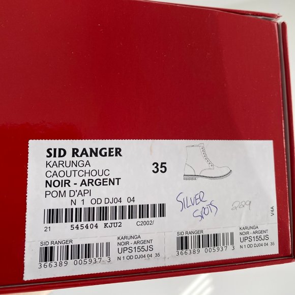 ** KIDS ** Pom D'Api "Sid Ranger" Silver Polka Dot Suede Boots, size 35 - Picture 16 of 16